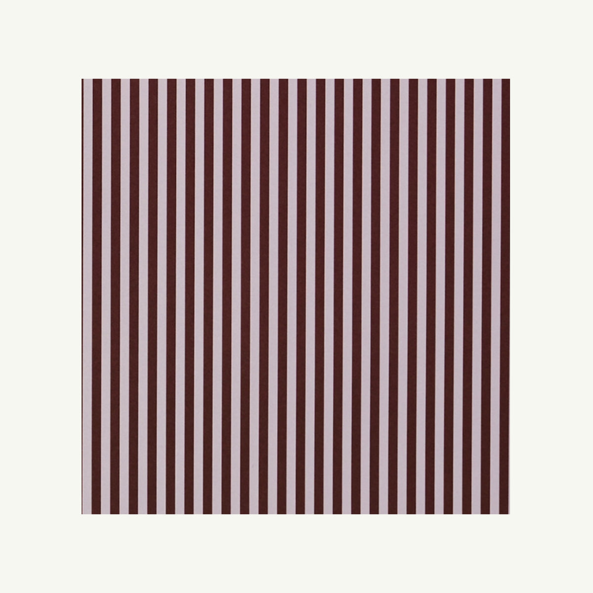 Kinshipped Recycled Gift Wrap: cream, with vertical brown and white stripes on a square.