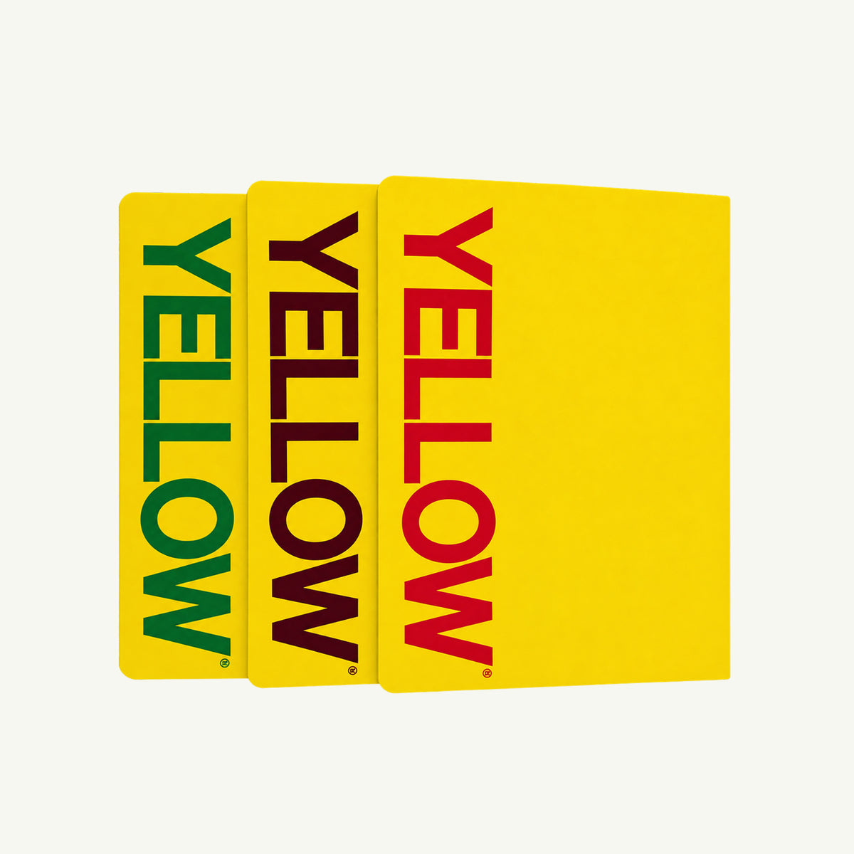 Mr. Boddington’s Studio Vintage “Yellow” Notebooks—set of 3, ideal as graphic desk decor.