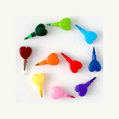 Rainbow Heart Stackable Crayon Pen