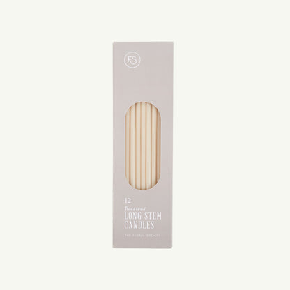 Beeswax Dipped Long Stem Candles - 13.5"