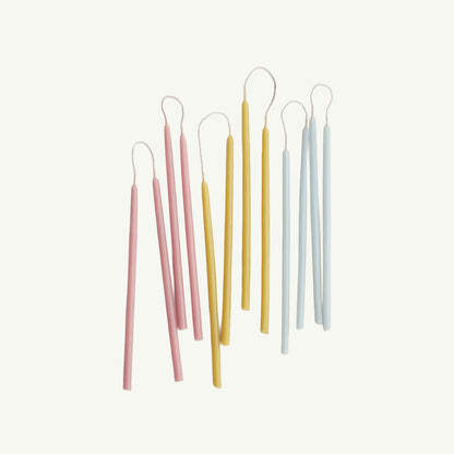 6" Beeswax Dipped Wishing Candles - Mixed