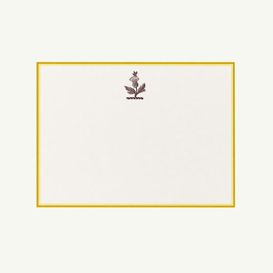 The Printery Engraved Notecards, set of 10, gold border and thistle design for special notes.