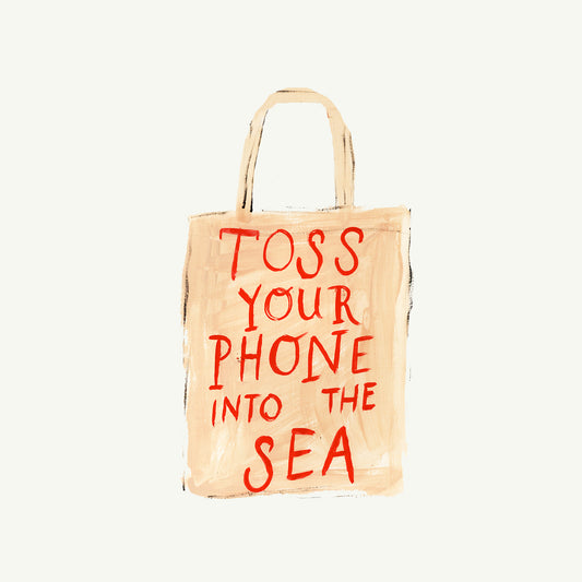Toss Your Phone Into the Sea Tote Bag