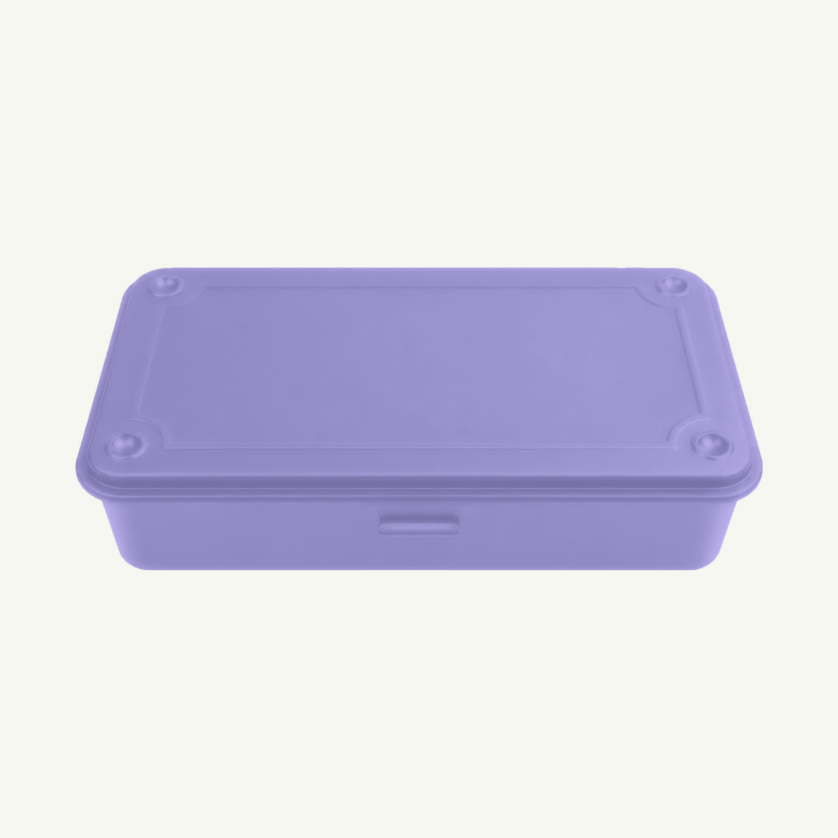 Lilac Monogrammed Steel Storage Box by Toyo Steel—stylish, durable, and perfect for keepsakes.