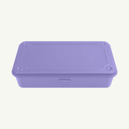 Lilac Monogrammed Steel Storage Box by Toyo Steel—stylish, durable, and perfect for keepsakes.