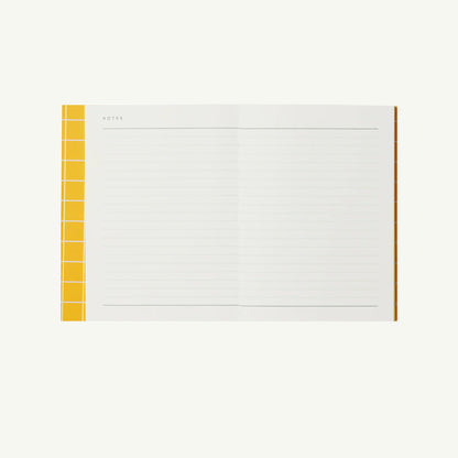 Uma Small Flat Lay Notebook, Ochre Check