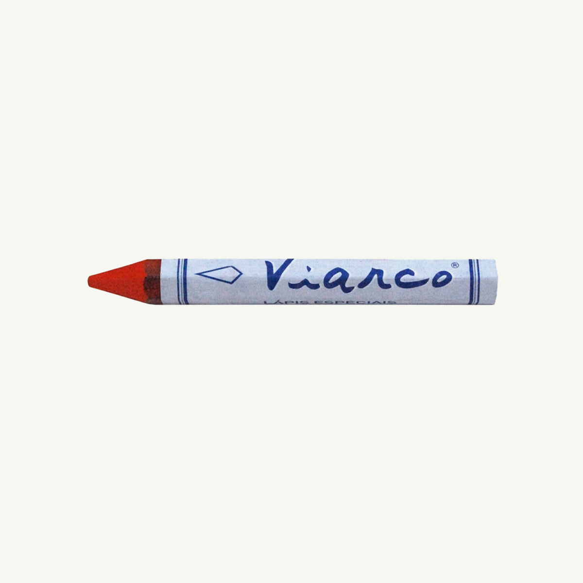 A Viarco Pastel Pencil with a white and blue wrapper, great for professionals or art projects.
