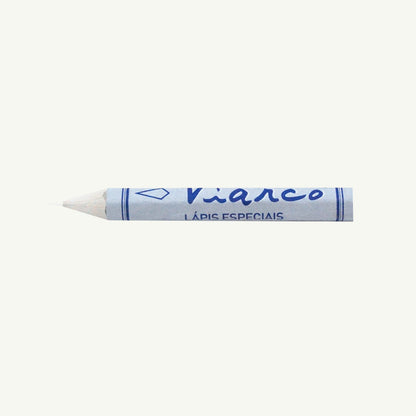 Viarco Pastel Pencil, white, with blue label—perfect for professionals.