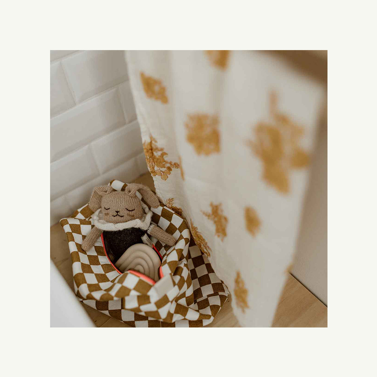 Toiletry Bag - Caramel Checkerboard