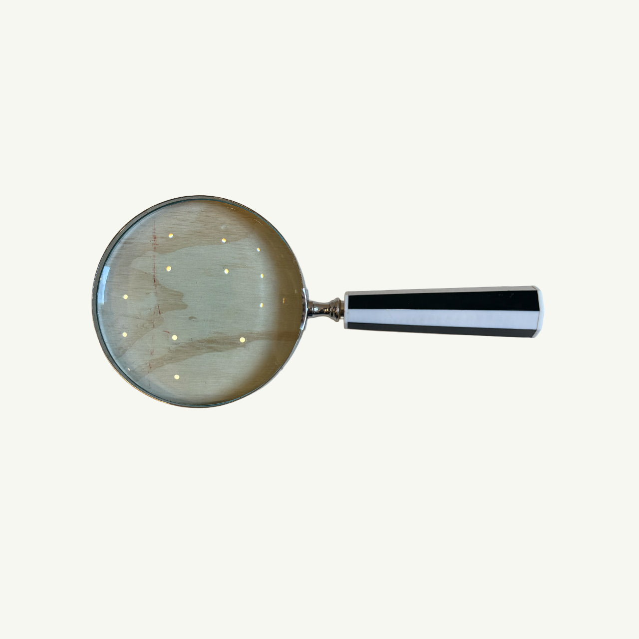 Vintage Magnifying Glass - Black + White Handle