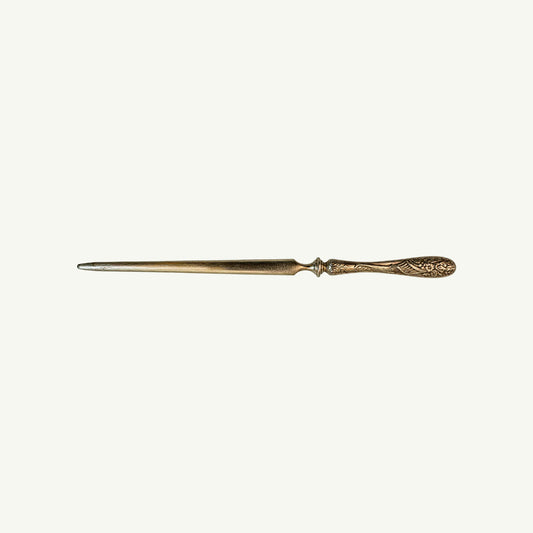 Mr. Boddington’s Studio Vintage Letter Opener with ornate handle, on a white background.