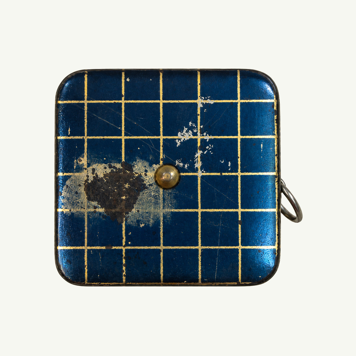 Mr. Boddington’s Studio Vintage Pocket Measuring Tape in blue with grid design and vintage charm.