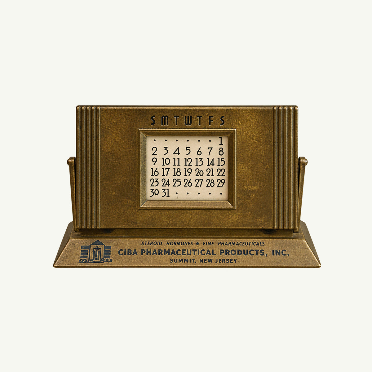 Vintage CIBA Pharma Perpetual Calendar by Mr. Boddington’s Studio—unique desk accessory.