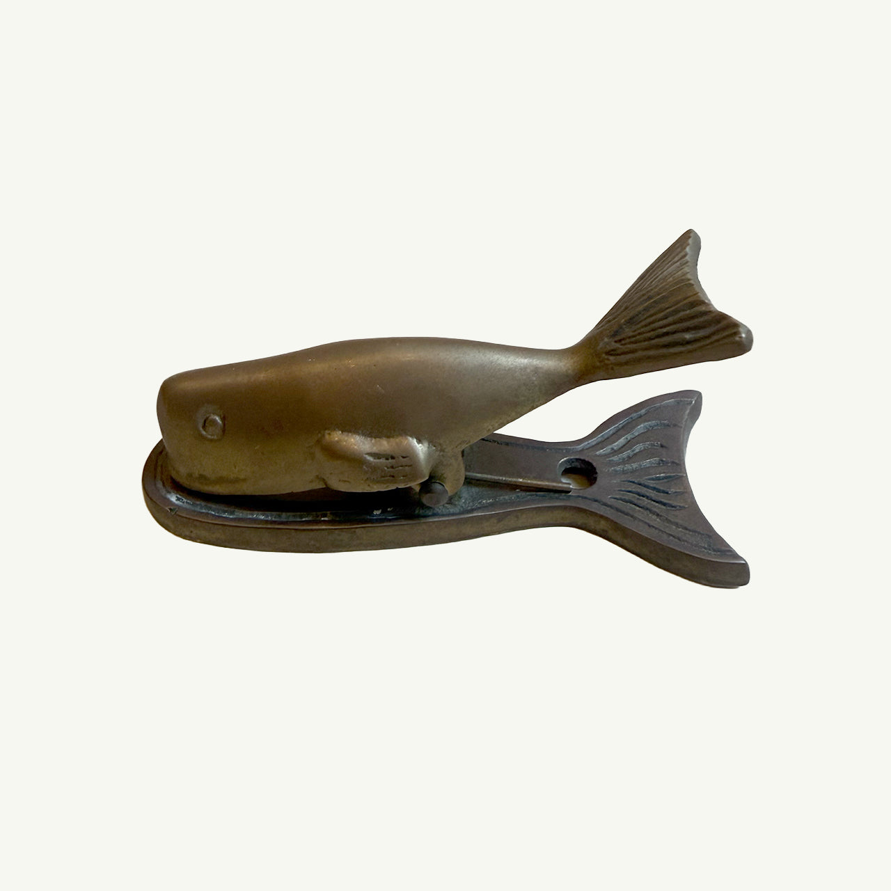 Vintage Brass Whale Letter Clip