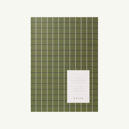 Vita Medium Notebook, Green Grid