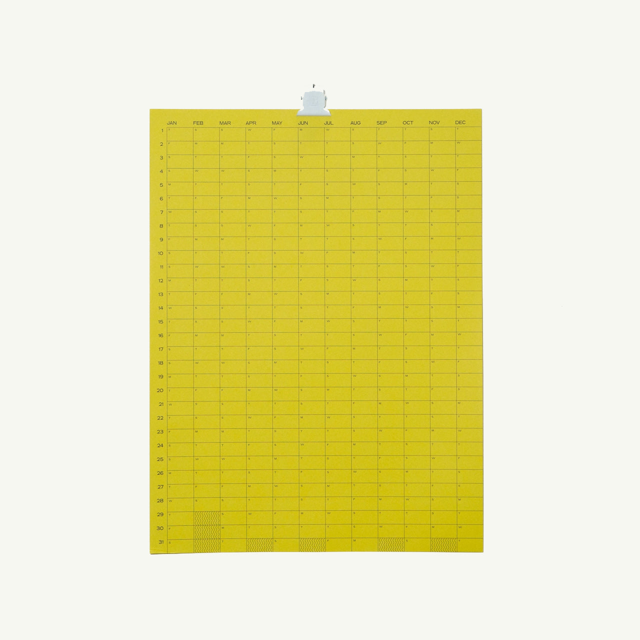 2026 Yearly Wall Calendar - Chartreuse