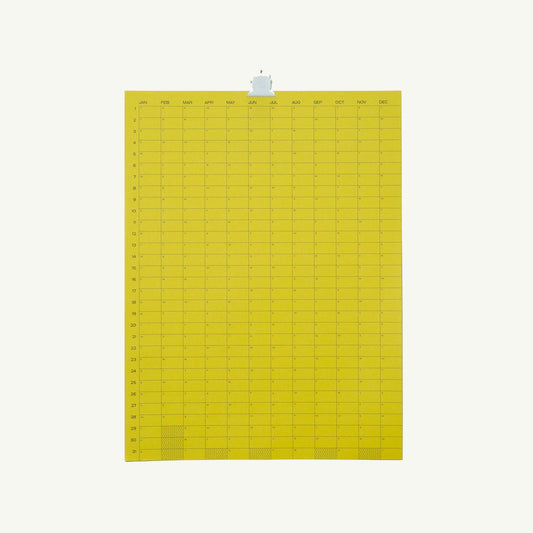 2026 Yearly Wall Calendar - Chartreuse