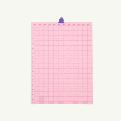 2026 Yearly Wall Calendar - Pink