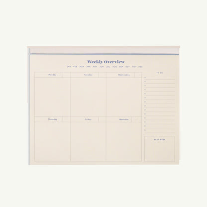 Weekly Desk Planner, Undated -  Floral Checkerboard