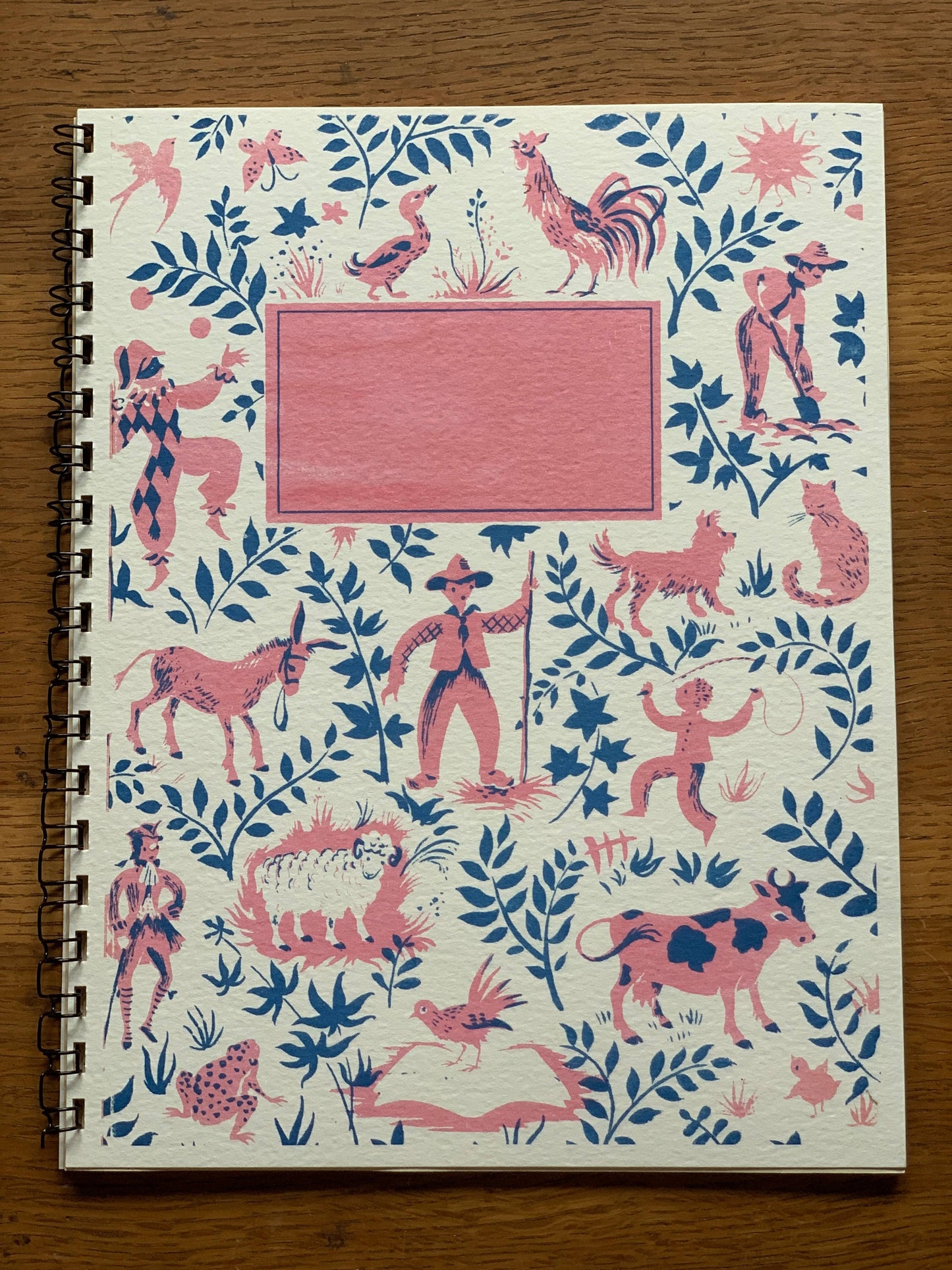 French Storybook Notebooks: Red and Blue Scene Lined