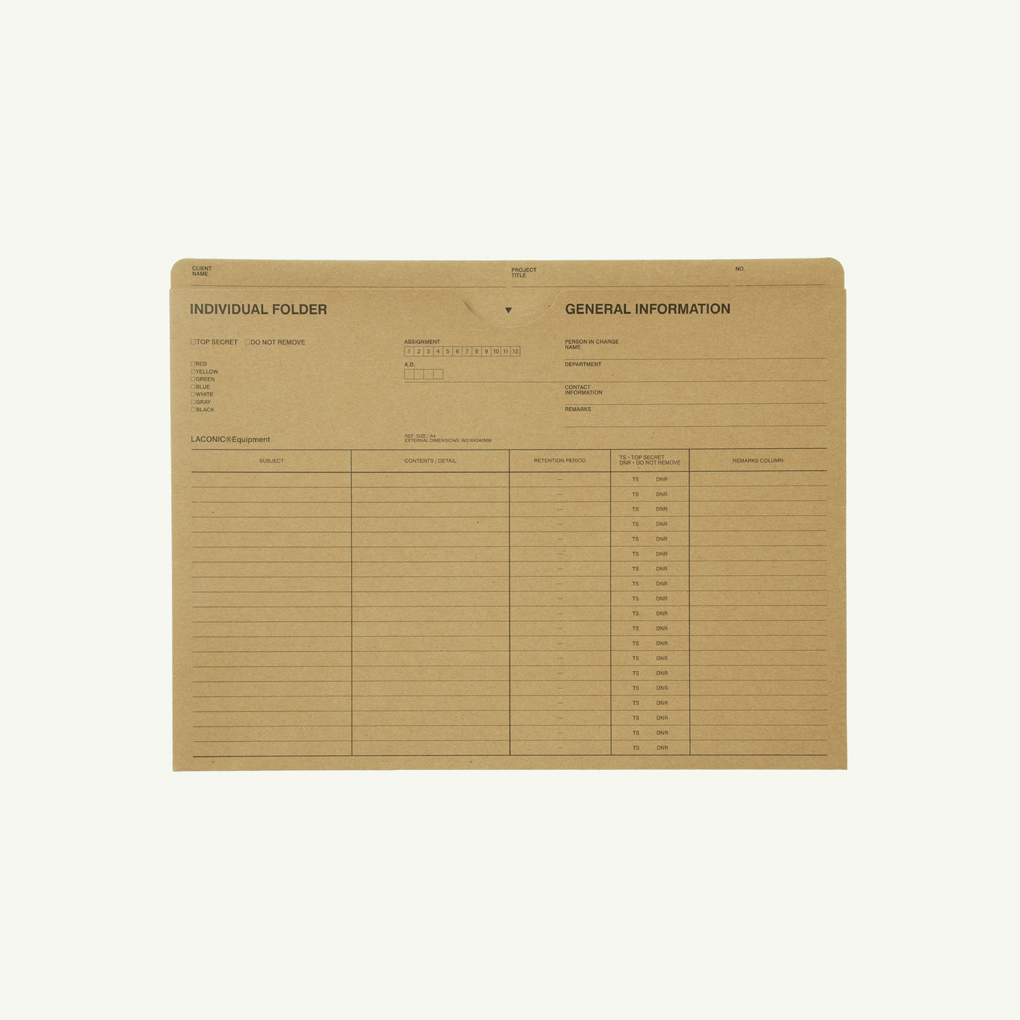 A4 Individual Folder