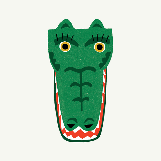 Crocodile Die Cut Card