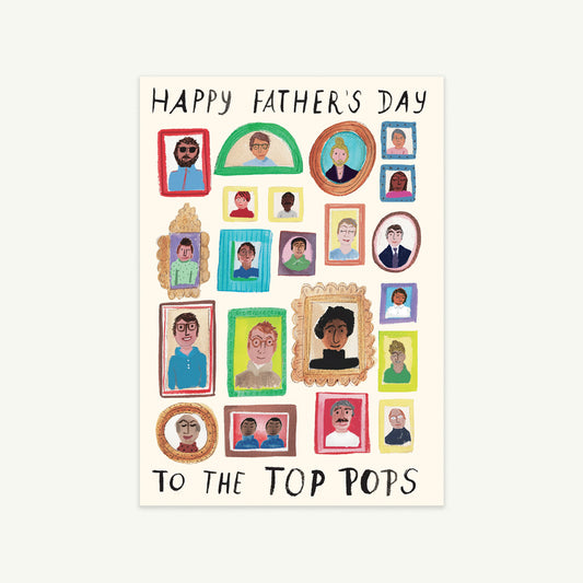 A6 card "Frame Dad" by Mr. Boddington's Studio; blank inside with hand-drawn illustration.