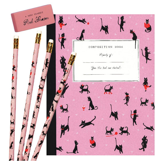 Cat Club Composition Book Gift Set