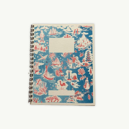 French Storybook Notebooks: Red and Blue Scene Lined