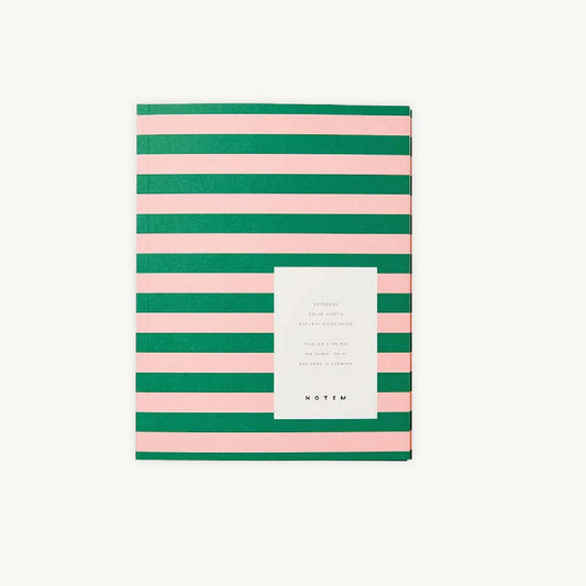 Uma Medium Flat Lay Notebook, Green + Rose