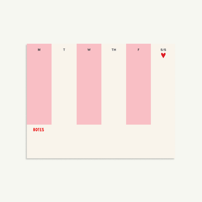 Weekly Desk Planner Notepad – Undated