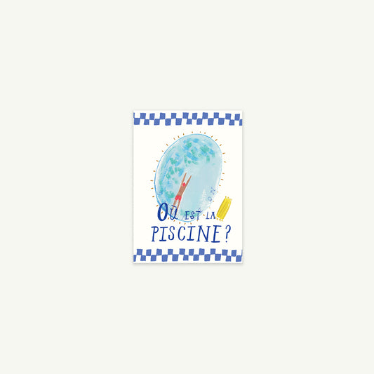 La Piscine Petite Card by Mr. Boddington's Studio—ideal for small gift cards, swimmer design.