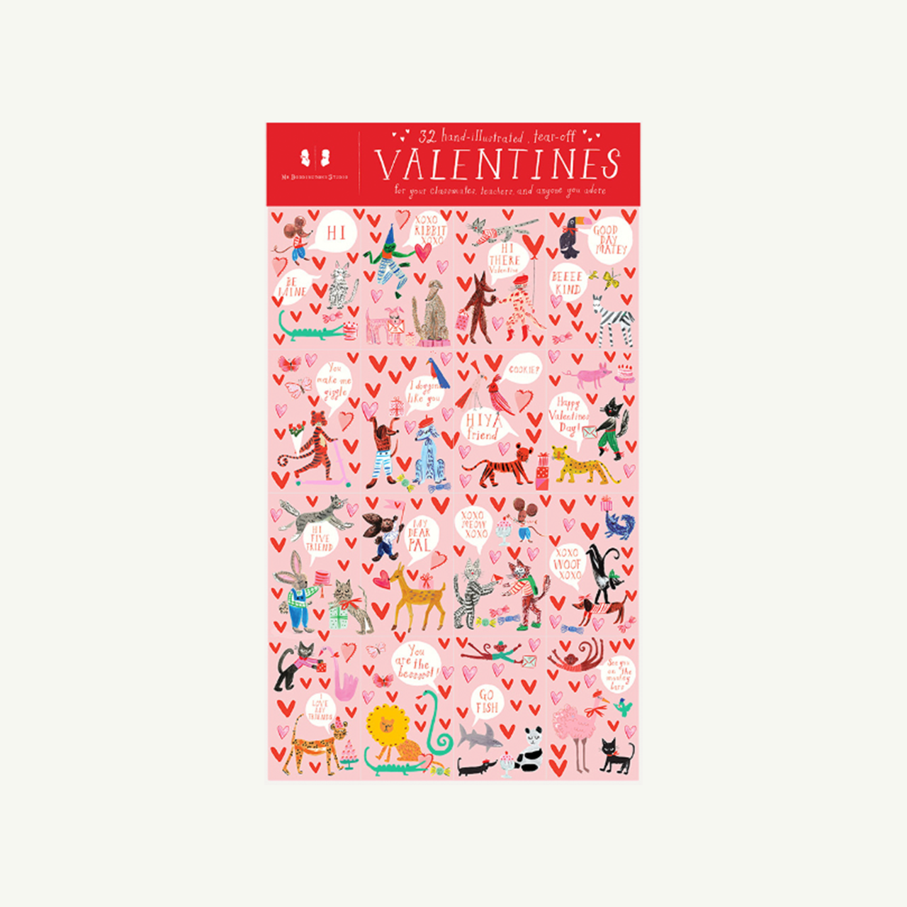 Animal Menagerie - Class Set of 32 Valentines