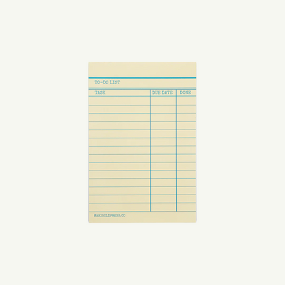 Library Card Notepad